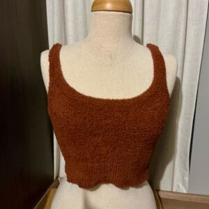 Stars Above Rust Textured Crop Top